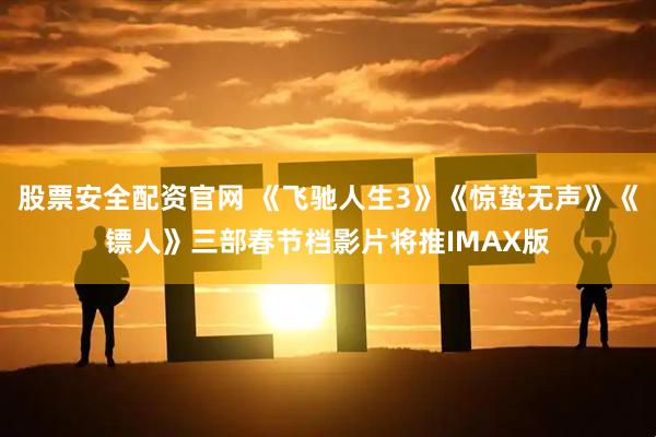 股票安全配资官网 《飞驰人生3》《惊蛰无声》《镖人》三部春节档影片将推IMAX版