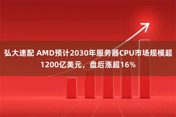 弘大速配 AMD预计2030年服务器CPU市场规模超1200亿美元，盘后涨超16%